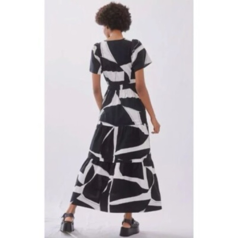 Anthropologie Black and White Abstract Maxi Dress - Picture 4 of 4